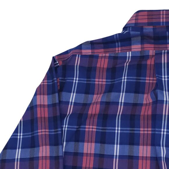 Brooks Brothers Shirt Mens Large Blue Pink Plaid Long Sleeve Regent Supima - Picture 9 of 12